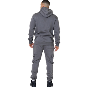 Conjunto de chándal con capucha para hombre, pantalón cargo de corte ajustado, ropa casual urbana, venta al por mayor, conjuntos de dos piezas personalizados - Product Image 2