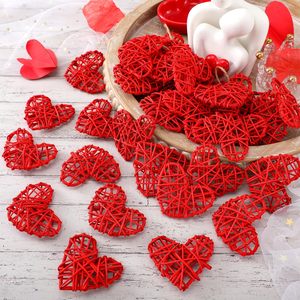 Accesorios para el Día de San Valentín, corazón de ratán trenzado a mano, adorno en forma de corazón de fibra natural - Product Image 5