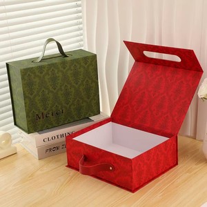 Vintage Flip Lid Belt <b>Gift</b> <b>Box</b> Large Capacity <b>Empty</b> Paper <b>Box</b> With Carry Bag Business Corporate Event Giveaway Packaging - Product Image 1