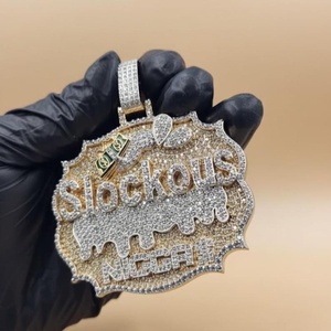 จี้เพชรโมอิสซาไนต์ VVS เงินแท้ 925 สั่งทำได้ พร้อมจี้ตัวอักษรแบบฮิปฮอป ประดับเพชรเต็มตัว เหมาะสำหรับเป็นของขวัญ - Product Image 6