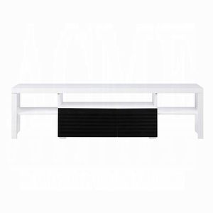 Supporto per TV a 3 scaffali bianco e nero lucido per mobili dal design elegante ed elegante - Product Image 4