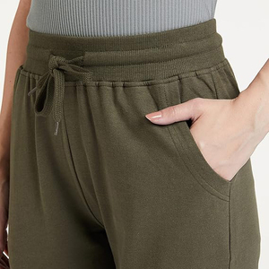 Pantalon de jogging droit pour femme, taille haute, cordon de serrage, bas élastiqué, coupe décontractée, respirant, coton et élasthanne, pour la détente - Product Image 2