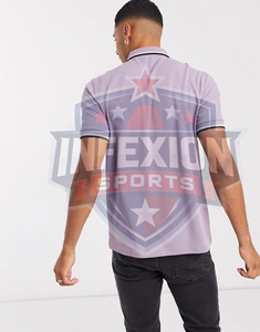 Polo de Hombre Color Lavanda Sólido, Manga Corta, Algodón Oxford, Casual, Transpirable, Tejido Liso - Product Image 2
