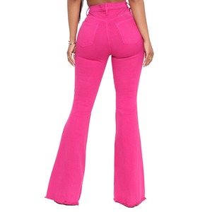 Pantalones acampanados transpirables para clima cálido, pantalones acampanados lisos para mujer para un estilo diario sencillo, pantalones acampanados de primera calidad - Product Image 3