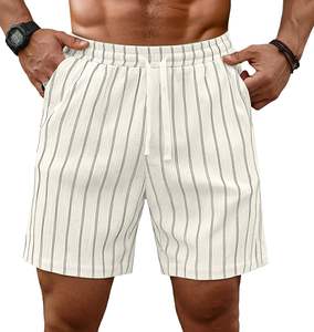 Pantalones cortos para hombre con estampado de palmeras, cintura elástica con cordón, para playa, verano, informal, vacaciones, coloridos, blancos, camiseta de verano para hombre - Product Image 1