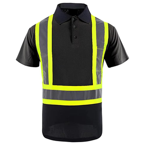 Chaqueta de Seguridad de Alta Visibilidad Reflectante y Transpirable 100% Algodón con Capucha, Franjas Negras y Amarillas, Ropa de Trabajo - Product Image 1