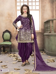 Costume Salwar Moderne Semi-Couture en Soie Tapeta Brodé pour Femme - Idéal pour les Fêtes, Mariages et Diwali - Product Image 4