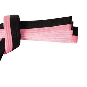 Ceinture de karaté rayée rose et noire en coton, sangle de grade d'arts martiaux, ceinture d'entraînement professionnelle, ceinture de grade BJJ de qualité supérieure - Product Image 4