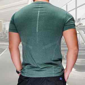 Camiseta Deportiva de Compresión para Hombre, Corte Ajustado, Cuello Redondo, Estilo Urbano, 220 Gramos, Transpirable, Spandex/Poliéster, Manga Corta - Product Image 5