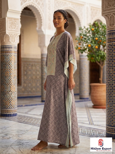 Women Printed <b>Kaftan</b> Dress Loose Fit Beach Wear <b>Summer</b> Cover Up Island Resort Style Lightweight Fabric Bulk Supply - Product Image 2