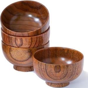 Bol de service jetable en bois de qualité supérieure, écologique, en bois naturel, pour salade, fruits, collations, poli, fait main, vaisselle de fête, maison - Product Image 3