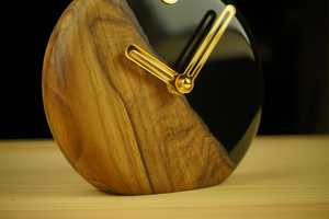 Wooden Desk Table <b>Clocks</b> With Marble Piece Analog With Minimalist Design for Living Room Bedroom With Customized Color and Sizes - Product Image 3