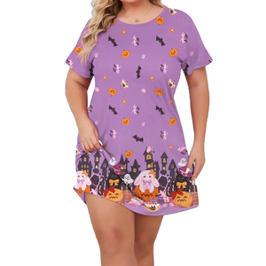 Pijamas de talla grande para mujer, conjunto de 2 piezas de manga corta para estar en casa, ropa de dormir de verano para mujeres con curvas. - Product Image 1