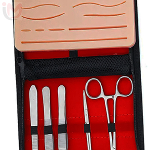 Kit d'entraînement à la suture avec coussin d'entraînement en silicone et instruments en acier inoxydable pour étudiants en médecine - Product Image 2