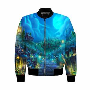 Chaqueta Bomber para Hombre con Estampado de Cementerio, Cierre Frontal con Cremallera, Estilo Casual para Otoño, Diseño de Sublimación 3D, Chaqueta de Poliéster - Product Image 1