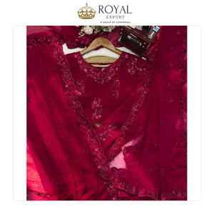 Magnifique sari indien en georgette, nouvelle collection de créateur, pour mariage, avec de riches broderies de sequins, pour femme. - Product Image 5