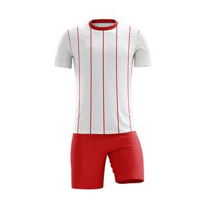 Maillot de football rayé rouge et jaune pour homme, manches courtes, polyester respirant, adulte, toutes saisons, coupe classique - Product Image 4