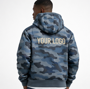 Nueva Sudadera con Capucha y Cremallera de Algodón Grueso con Logotipo Personalizado, Diseño de Camuflaje Azul de Moda, Chaqueta con Capucha 2026 - Product Image 4
