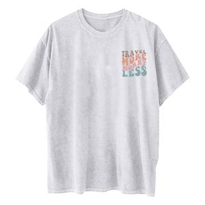 T-shirts imprimés amples et confortables pour femmes grandes tailles, col rond, manches courtes, tricotés 100 % coton, boutonnés, hauts d'été avec logo - Product Image 4