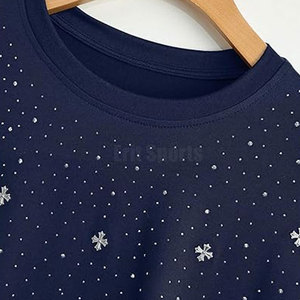 T-shirts pour hommes Street Wear avec strass - Couleur unie, polyester/coton écologique et respirant, tailles personnalisables - Product Image 3