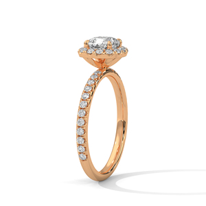 <b>Personalized</b> GRA Certified Lab Grown Created Diamond Ring Created From 14k Solid Rose Gold Luxurious <b>Cushion</b> Cut Diamond Rings - Product Image 3