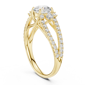 Rose Gold Plated Diamond <b>Ring</b> <b>Split</b> Shank Round Brilliant Cut Women Jewelry for Wedding Anniversary Gift - Product Image 4