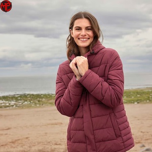 Chaqueta acolchada para mujer con capucha y cremallera, abrigo de invierno impermeable y cortavientos, ropa exterior informal, chaqueta acolchada tipo burbuja para mujer. - Product Image 5