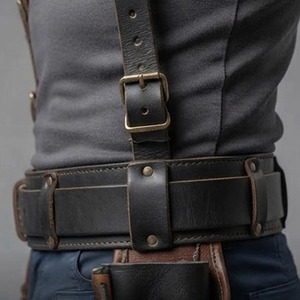 Sacs de rangement pour outils d'électricien en cuir de vachette de qualité supérieure, supports sécurisés, boucle en alliage durable, ceinture réglable, imperméable et respirant - Product Image 3