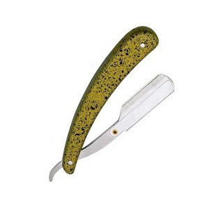 Rasoirs professionnels pour barbier à marque privée, très demandés, rasoir manuel à lame droite avec manche en plastique et bois, rasoir de barbier tranchant - Product Image 6
