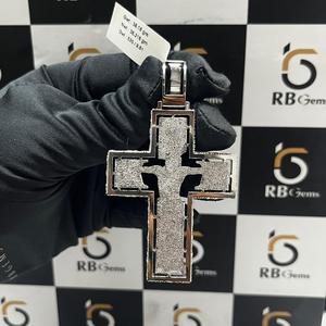 Colgante de Cruz con Incrustaciones de Moissanita VVS, Plata 925 con Baño de Oro, Estilo Hip Hop, Regalo - Product Image 2