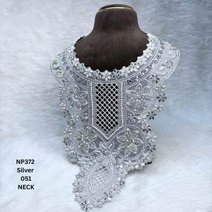 Patch brodé floral 3D de luxe pour encolure, applique en dentelle de coton haut de gamme pour robes de mariée, caftans, kurtis et accessoires DIY - Product Image 5