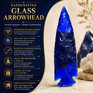 Punta de Flecha de Obsidiana Azul de 6 Pulgadas al por Mayor, Gema de Cristal Natural Tallada y Grabada para Decoración y Sanación Reiki - Product Image 6