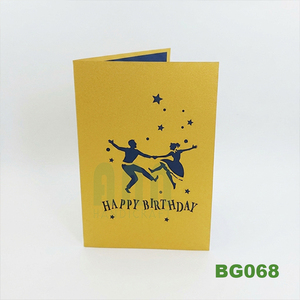 Custom 4 <b>Color</b> Printed Matte Varnishing Rectangle Happy Birthday 3D Pop Greeting Cards Souvenir Handmade Paper Material <b>Envelope</b> - Product Image 2