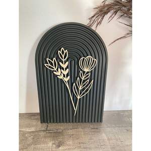 Arte Mural de Madera con Hojas Botánicas Modernas, Elegantes Letreros de Madera para Pared - Product Image 2