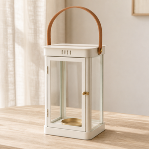 Elegante Farol de Metal para Velas con Forma Rectangular Moderna y Apariencia Artesanal de Primera Calidad, Construcción Metálica Duradera, Decorativo - Product Image 6