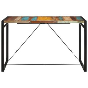 Table de bar industrielle en bois recyclé multicolore, taille moyenne, mobilier unique et élégant pour votre maison ou votre entreprise - Product Image 2