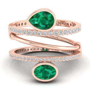 เครื่องประดับ REYES ทำมือจากทองคำแท้ 14K ประดับเพชรโมอิสซาไนต์ GRA Certified  แบบกำหนดเอง น้ำหนัก 1.25 กะรัต รูปทรงมรกต แหวนแบบซ้อนได้สำหรับผู้หญิง - Product Image 5