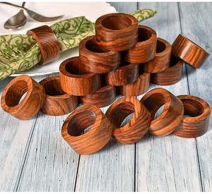 Ronds de serviette en bois brun les plus vendus pour la décoration de la table et le rangement des serviettes, au meilleur prix - Product Image 5