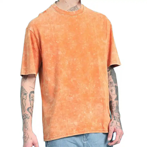 T-shirts décontractés pour hommes, style tendance, effet délavé, 100% coton, coupe oversize, couleurs et tailles personnalisables, OEM/ODM, respirants, anti-rétrécissement - Product Image 2