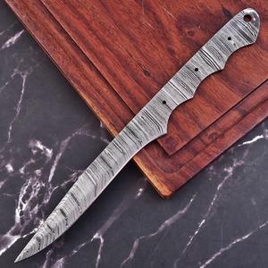 Cuchillo de filetear de acero de Damasco de espiga completa, hoja en bruto, para cocina, chef o pesca, OEM ODM disponible, 12 pulgadas de longitud total, MOQs bajos - Product Image 1