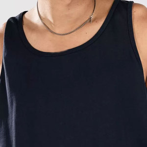 เสื้อกล้ามโพลีเอสเตอร์ผสมอีลาสเทน ระบายอากาศได้ดี สำหรับผู้ชาย สไตล์วินเทจ ถักแบบเรียบ ไม่มีโลโก้ ทรงหลวม ใส่สบายช่วงฤดูร้อน แขนเสื้อทรงหลวม - Product Image 4