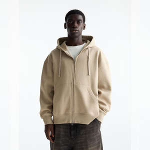 Wholesale Custom Unisex 480GSM 100% Cotton Terry Hoodies Men Oversized Heavy Thick Zip Hoodies with Custom Logo Sweatshirt - Product Image 1