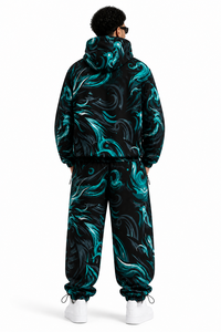 Custom Graphic Outdoor Set Waterproof Windbreaker Mesh Inner Lining <b>jacket</b> for men Two Piece Matching Outerwear Sweatpants Nylon - Product Image 3