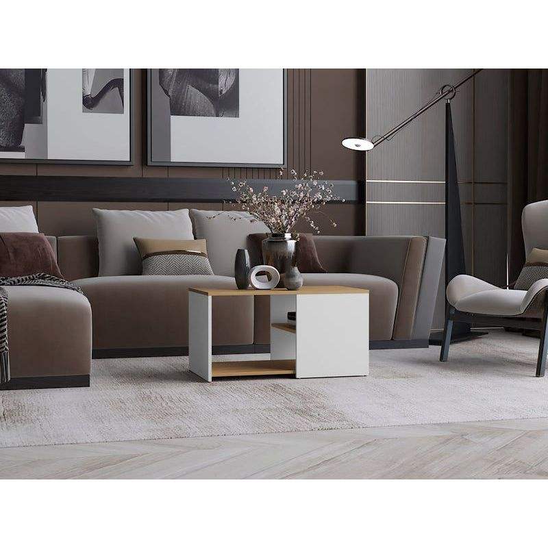 White / Natural Oak Color