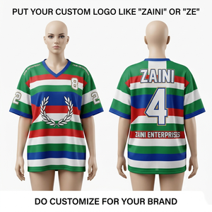 Camiseta de Fútbol de Malla de Poliéster Premium de 180 GSM, Diseño de Paneles en Verde, Azul, Rojo y Blanco, Logotipo Personalizado por Sublimación - Product Image 1