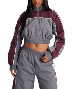 Chaqueta Cortavientos Personalizada con Logotipo, Transpirable, en Contraste de Color, a la Moda, Duradera, con Conjunto Deportivo Personalizado para Mujer - Product Image 2
