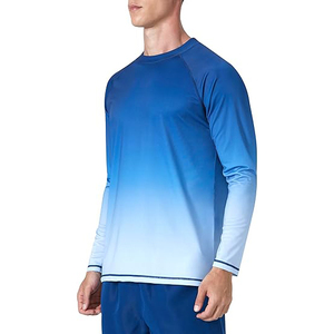 Maillot de bain unisexe sans manches, dégradé bleu et blanc, polyester/nylon 160g, séchage rapide, respirant, anti-UV - Product Image 2