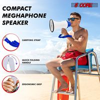 Mégaphone portable D0100HHY1BJ 30W, haut-parleur PA bleu et blanc avec amplificateur vocal USB