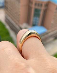 Anillo de Compromiso con Diamante Cultivado en Laboratorio de Corte Brillante Redondo de Medio Quilate, Oro Amarillo de 14K, Anillo de Promesa de Boda, Regalo de Aniversario Audaz - Product Image 4