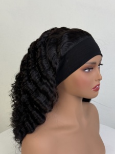 100% Vietnamese Virgin Human Hair Glueless Transparent Lace Small Cap Headband <b>Wig</b> Natural Looking Body Wave <b>Curly</b> - Product Image 2